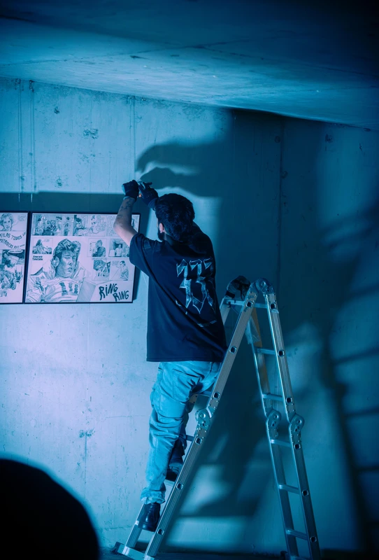 Equipo técnico durante montaje de producción